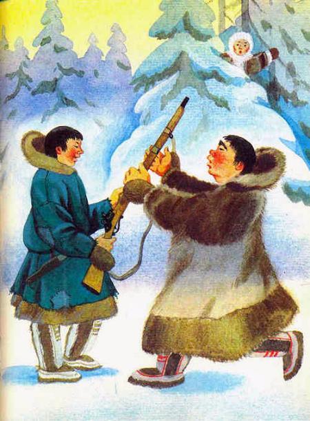 Хозяин и работник (ненецкая сказка) братья один схватился за ружьё