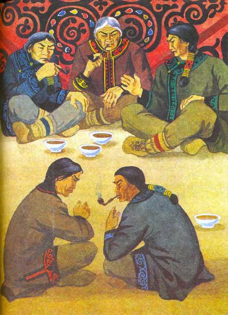 семья в юрте