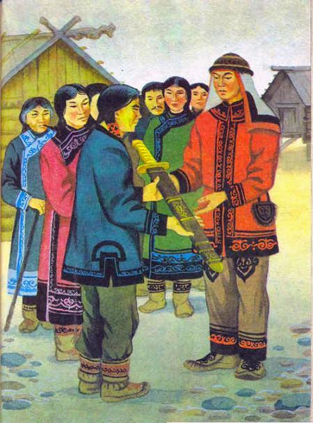 Мыргы (ульчская сказка) передал меч богатырю