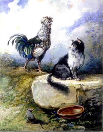 Мышь, петух и кот