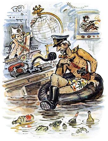 моряки капитан в воде