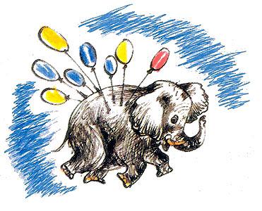 слон на шариках