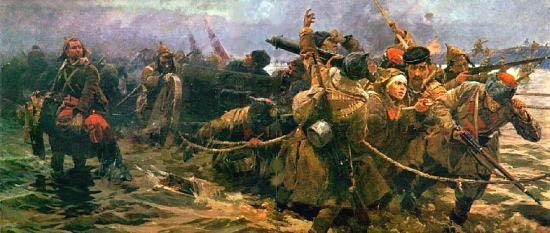 ереход через Сиваш. С картины М. Самсонова.